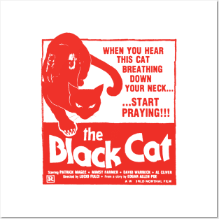 The Black Cat (red) Posters and Art